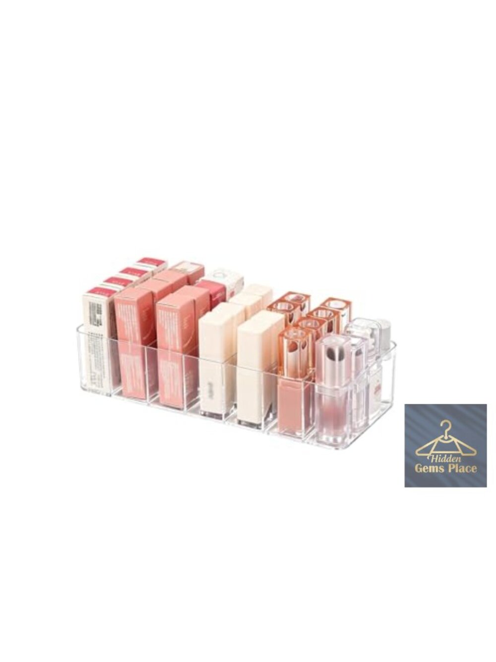 Clear Acrylic 7-Section Lipstick Organizer Makeup Storage Cosmetic Display Case
